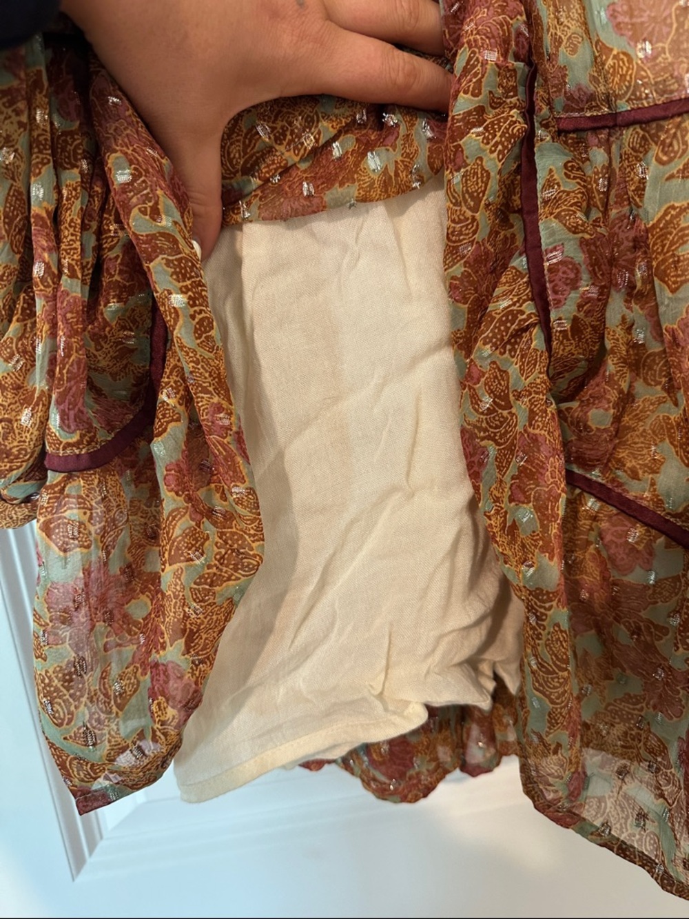 Free People Long Sleeve Floral Mini Dress - Picture 4 of 4